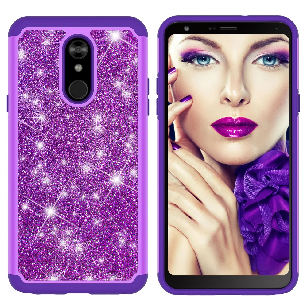 Блестящий чехол для LG Stylo 5 4 G8 G7 V40 Q7 ThinQ Q Stylus 4 Bling двухслойный тяжелый ударопрочный чехол для девочек для LG K40 K8 K10