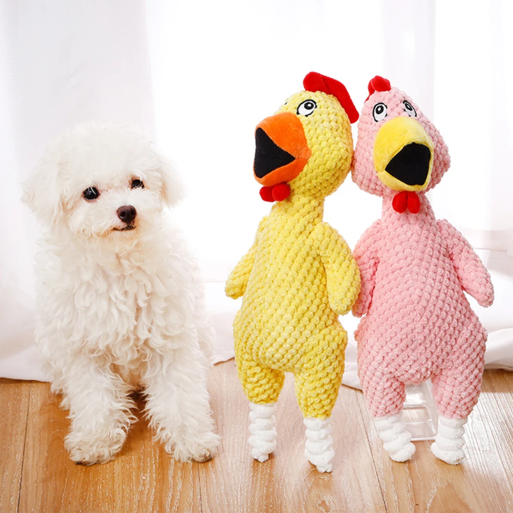 

Игрушка, кричащая курица, товары для домашних животных, красочные 1 шт., 35 см, стойкость к укусам, веселая цветная ананасовая шерсть