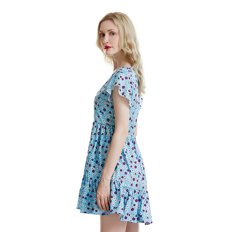 Повседневное женское пляжное платье популярное летнее с цветочным принтом и