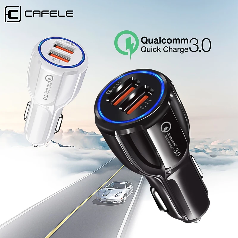 Автомобильное зарядное устройство Cafele QC3.0 для iPhone X Xiaomi 9 быстрое автомобиля