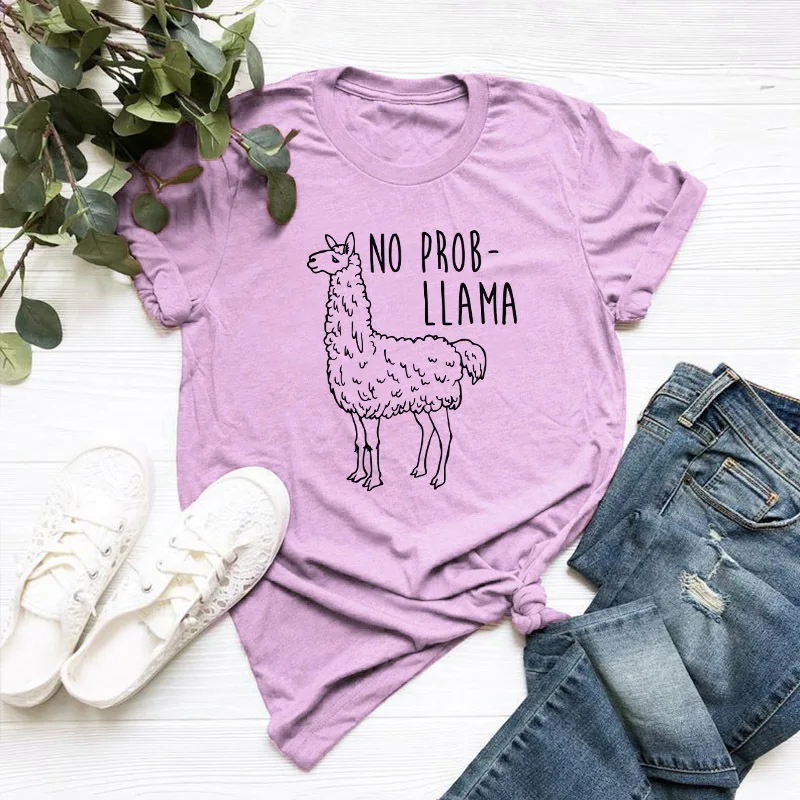 Новинка лета 2019 футболка премиум класса с короткими рукавами и рисунком альпаки