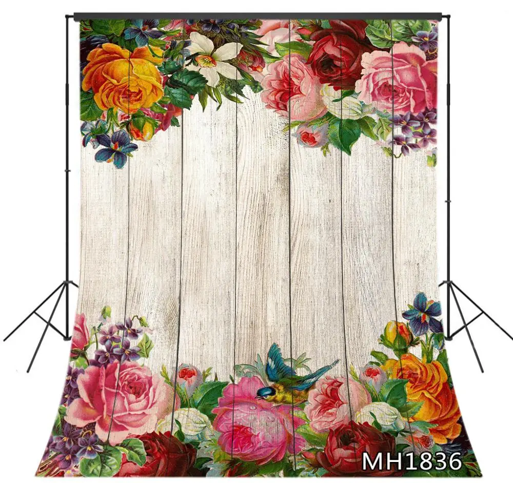 Акварельные розы цветок винтажный деревенский деревянный фон для фотосъемки