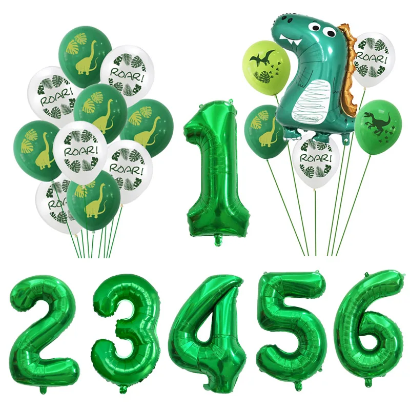 Воздушные шары в виде цифр фольгированные воздушные с зелеными цифрами для детей