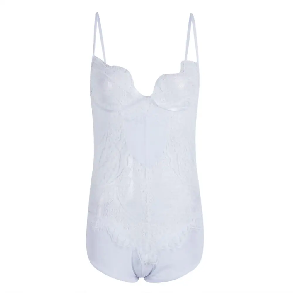 

Sexy Lace Lingerie Women Strappy Bandage Bodycon Lady V-Neck Patchwork Halter Nightwear Sheath Underwear Black&White