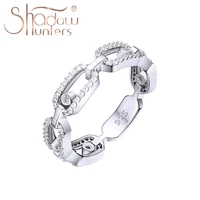 shadowhunters 100 925 sterling silver women wedding rings with clear zircon move stone link ring luxury jewelry european styles