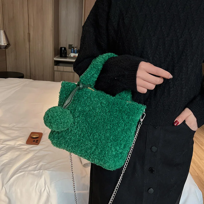 

Женские сумки, модные сумки для женщин 2022, дизайнерская сумка через плечо с плюшевой цепочкой, ручные сумки через плечо