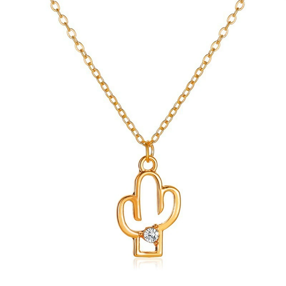 

Простое ажурное ожерелье в виде дикого кактуса, подвеска в виде свежего растения с кристаллами, креативные цепочки до ключиц для студентов, ...