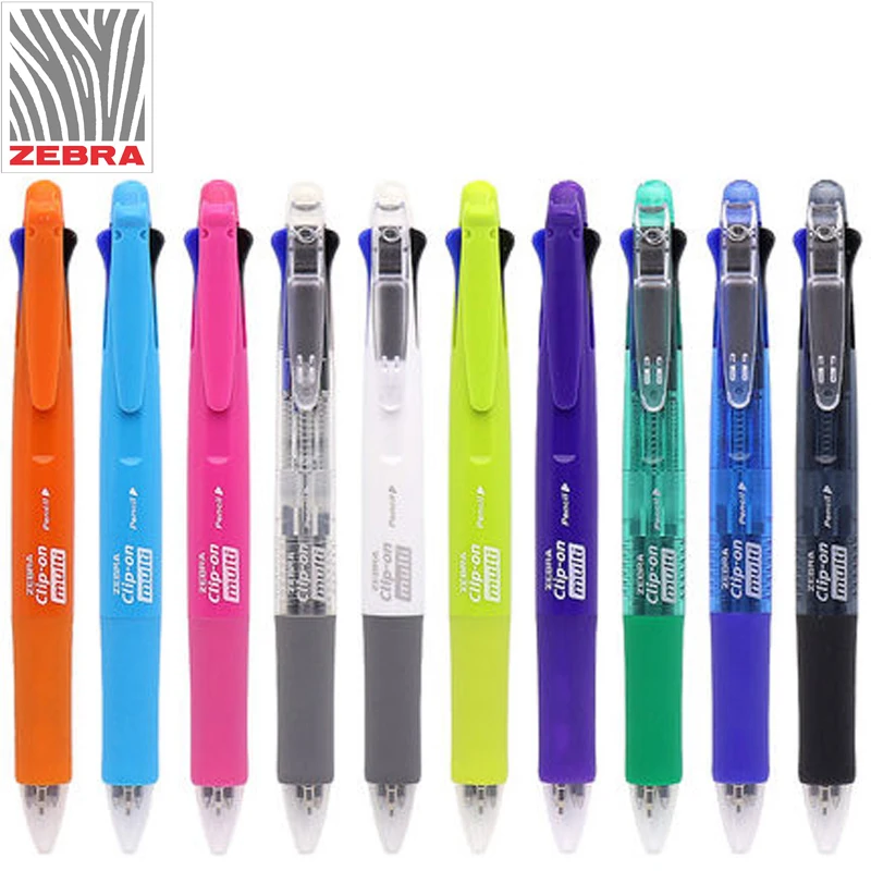 Ручка шариковая Zebra B4SA1 4 цвета 0 7 мм черная синяя красная зеленая + Карандаш 5 |