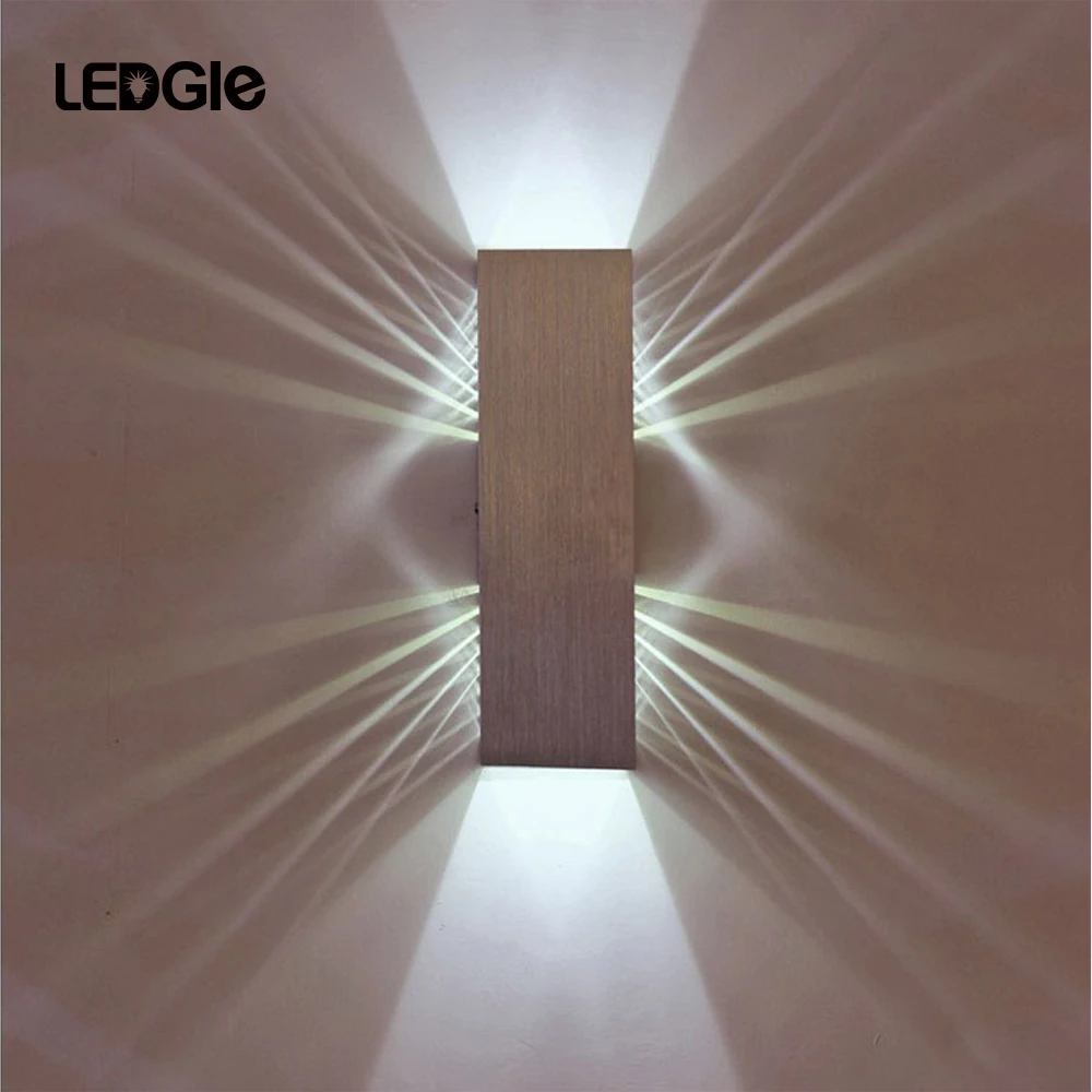 

LEDGLE Simple Wall Lamp Creative Indoor Lamps 2W LED Wall Sconce Light Fixture Wall-mounted Light Modern Style Warm Light Silver