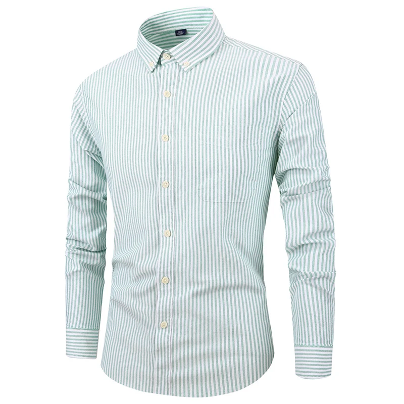 

European Style Men's Dress Suit Shirts Stripe XXXXL Plus Size Mens Shirt Summer Cotton Long Sleeve Slim Casual Streetwear A715