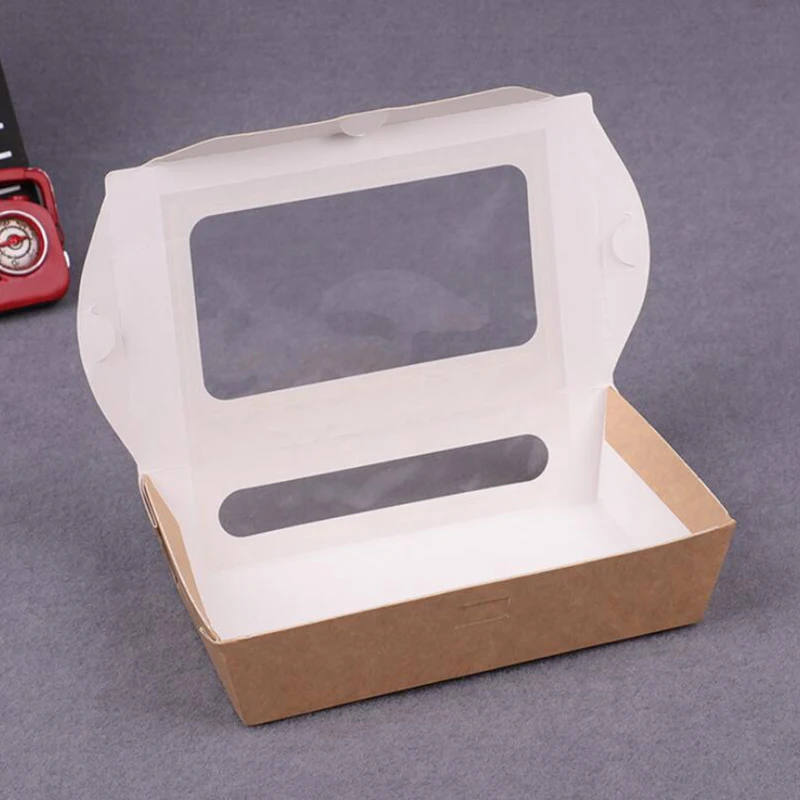 HARDIRON утолщенная одноразовая крафт бумага Ланч бокс фруктовый салат прозрачная