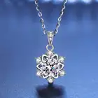 Ожерелье с кулоном в виде Снежинки из муассанита с покрытием из белого золота, серебро 925 пробы, 1 карат