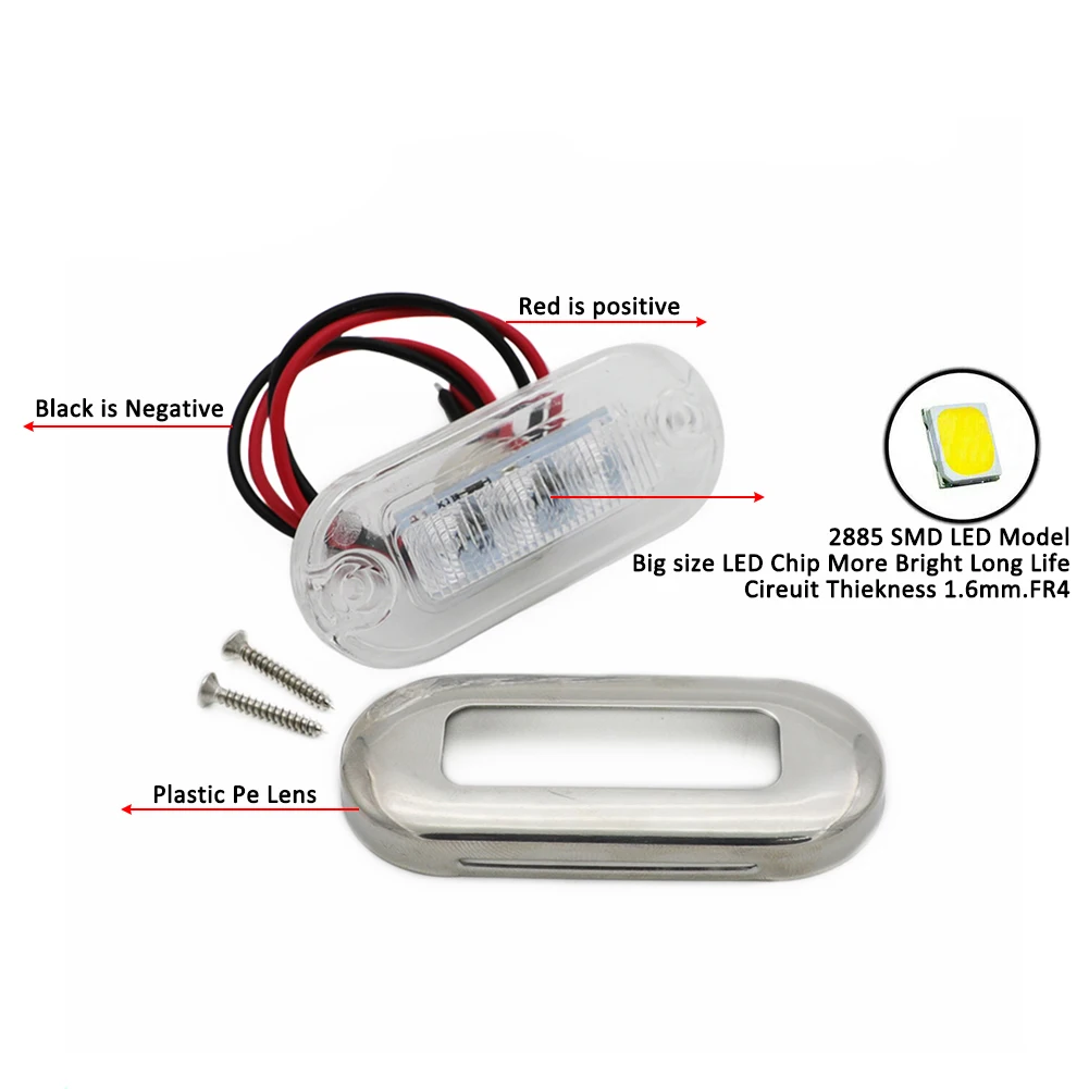 4 шт. 2835 SMD 12В лодке судовая сигнальная лампа синий/белый прозрачный Класс большой
