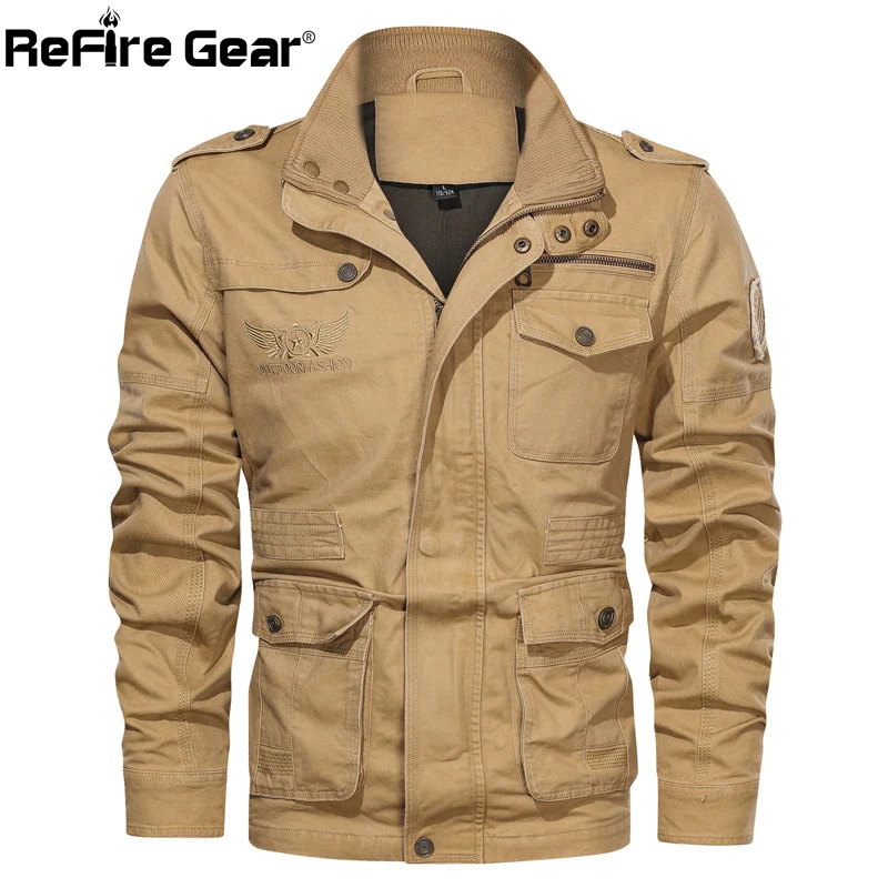 Куртка ReFire Gear Мужская тактическая в стиле милитари Бомбер с армейской символикой