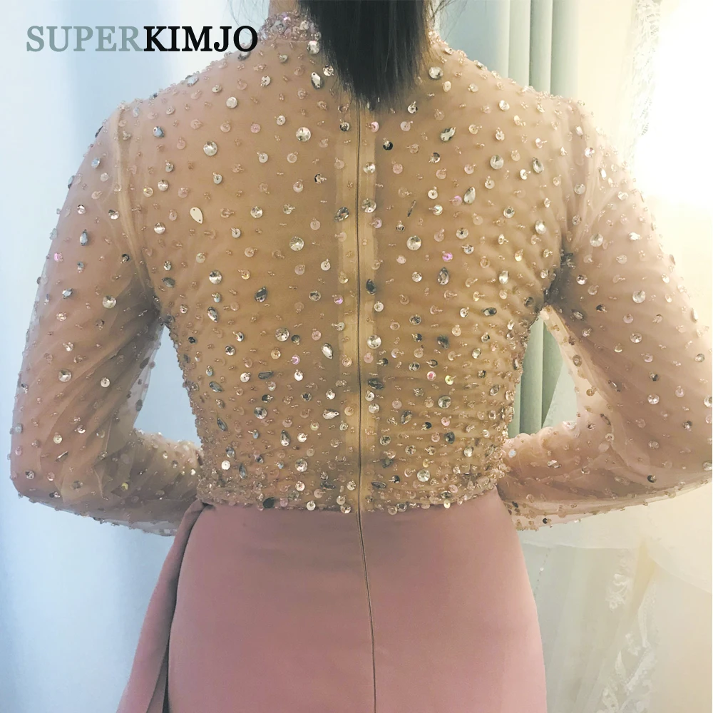 SuperKimJo Vestido Longo Festa с высоким воротом пыльно-розовые вечерние платья длинным