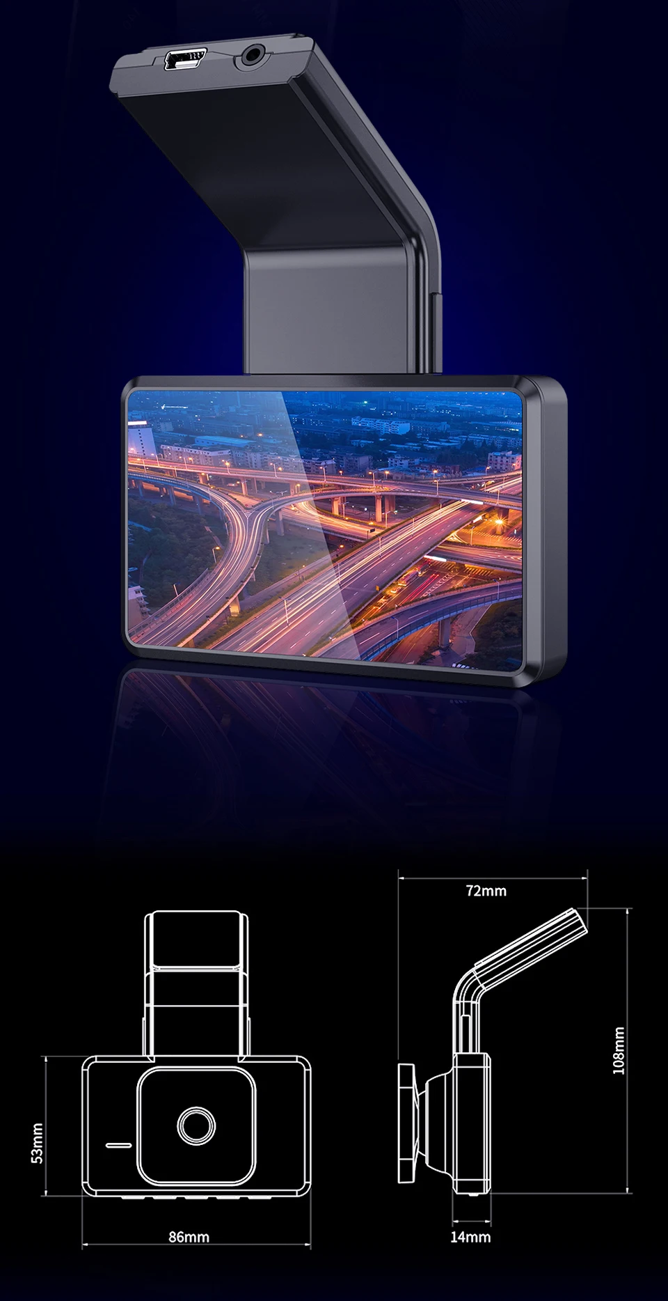 3-дюймовый мини Smart Dash Cam Wifi GPS слежения автомобиля видеорегистратор Даш Камера HD Ночное видение g-датчика приложение 1200 м Dashcam Авто Видео Регистраторы