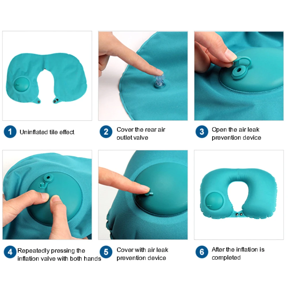 Neck Pillow Inflatable Portable Travel Support Rest Protective Cushion Headrest Soft U Memory | Дом и сад