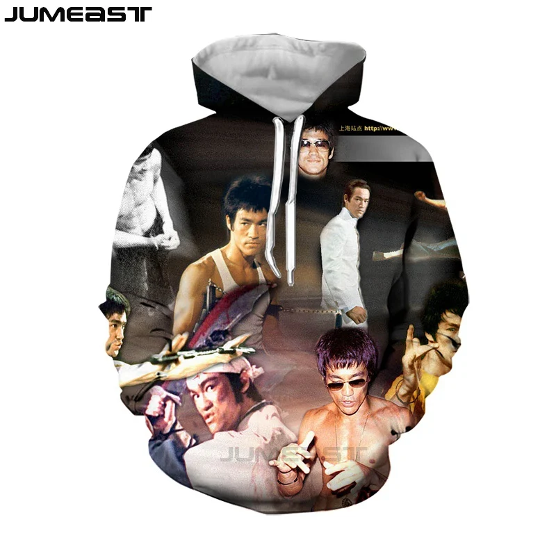 Jumeast Men Women 3D Sweatshirt Chinese Superstar Bruce Lee Oversized Coat Casual Jacket Pullover Fashion Spring Autumn Hoodies