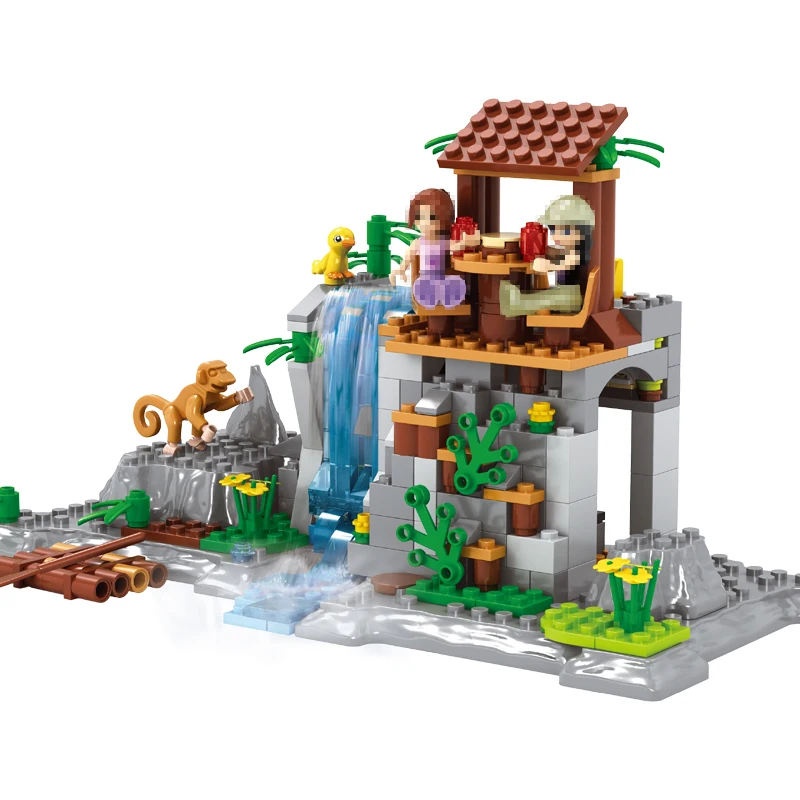 Конструктор AUSINI Rockery Водопад для детей детский пластиковый бамбуковый плот