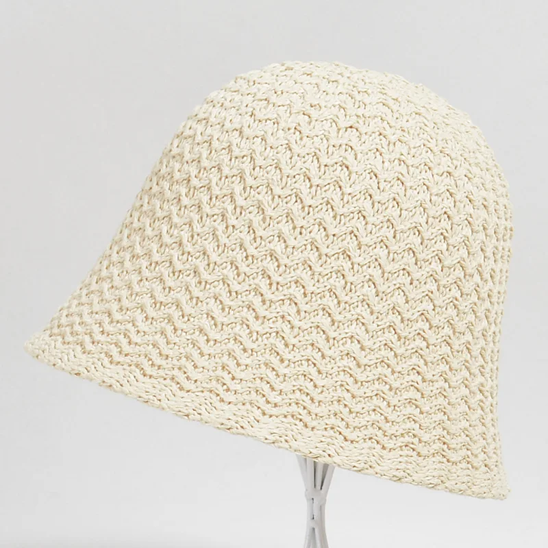 

Women Summer Hollow Out Straw Hats Breathable UV Protection Hat Outdoor Beach Sun Protection Sunhat Foldable Bucket Hat