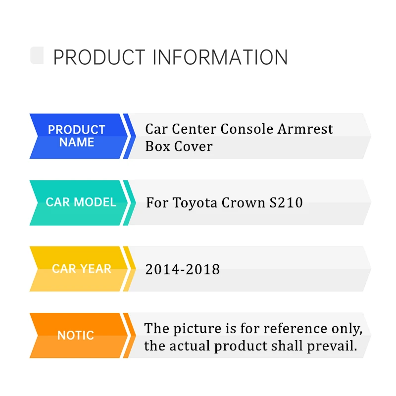 Чехол для подлокотника автомобиля Toyota Crown S210 2014 2015 2016 2017 2018, защитная накладка для салона и аксессуары.