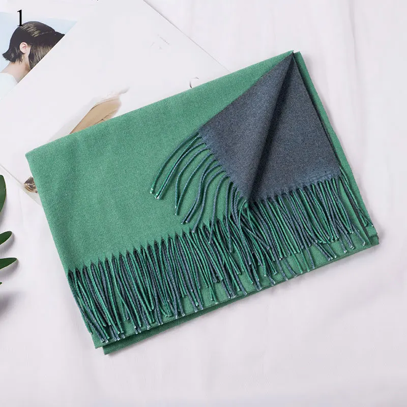 Женский зимний шарф чистый кашемир шарфы толстая шея теплая повязка для головы