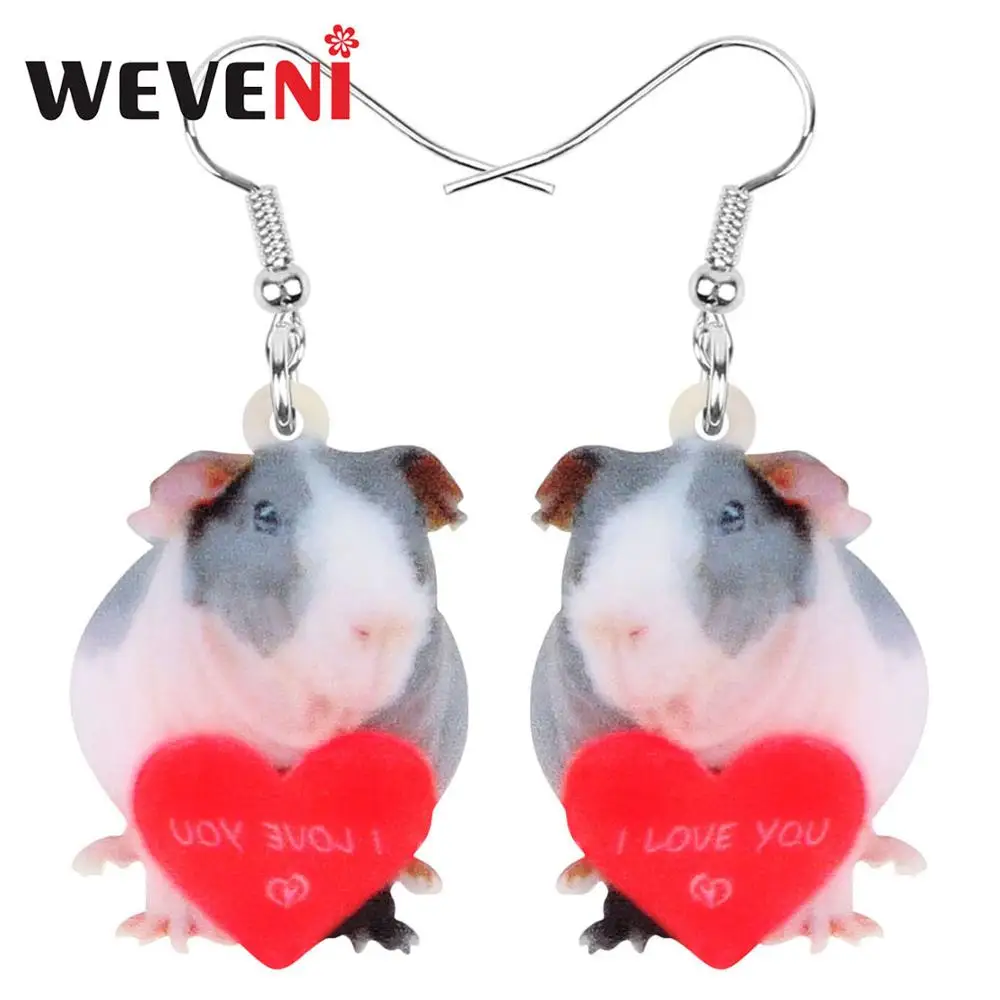 Акриловая бижутерия WEVENI для женщин и девушек украшение в виде сердца мыши крысы