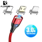 Магнитный кабель FLOVEME Micro USB Type-C для iPhone 11, Samsung, кабель для быстрой зарядки и передачи данных 3 А