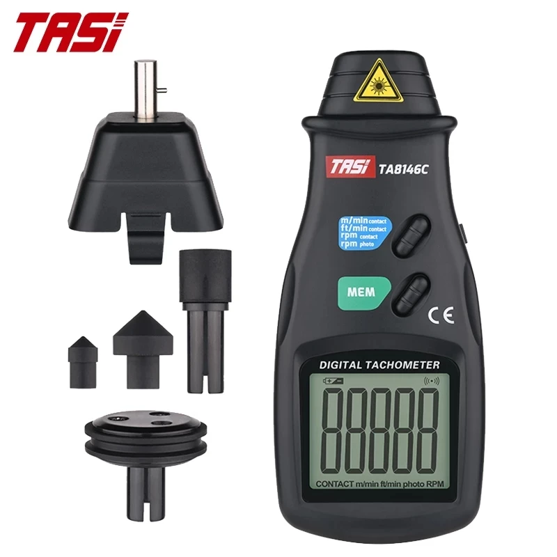 TASI TA8146A/B/C Digital Tachometer Up to 99999 LCD RPM Display Non-Contact Laser Speedometer Speed Meter | Инструменты