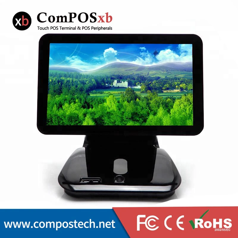 Фортепиано глянцевый POS терминал 15 6 дюймов емкостный сенсорный экран система для
