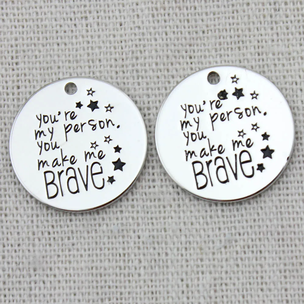 Вы мой человек вы делаете меня храбрым ожерелье ювелирные изделия с гравировкой