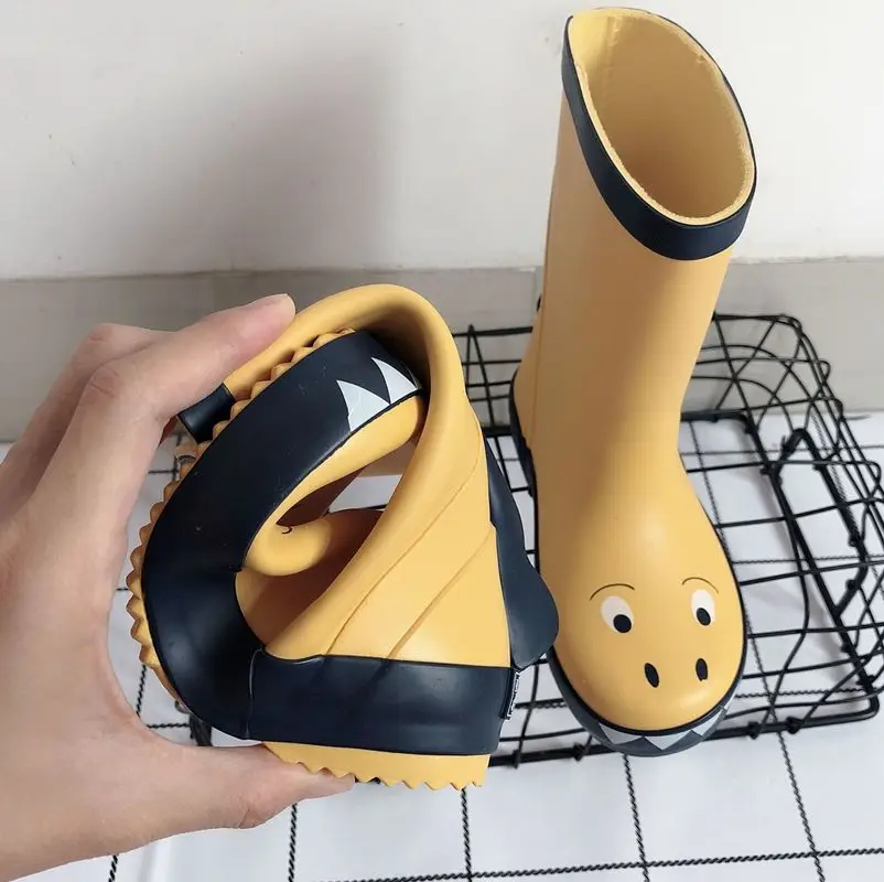 2021 Детские Модные маленькие дождевые ботинки с динозаврами для мальчиков и