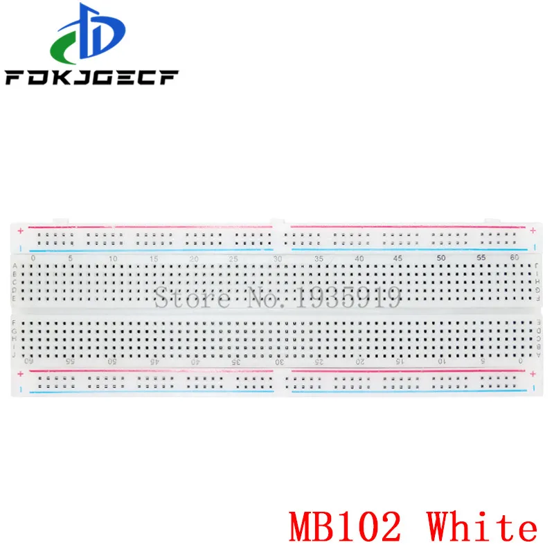 MB102 Solderless PCB Breadboard - White/Transparent, 830 Point, for Test Development, DIY Electronic Experiments image 2