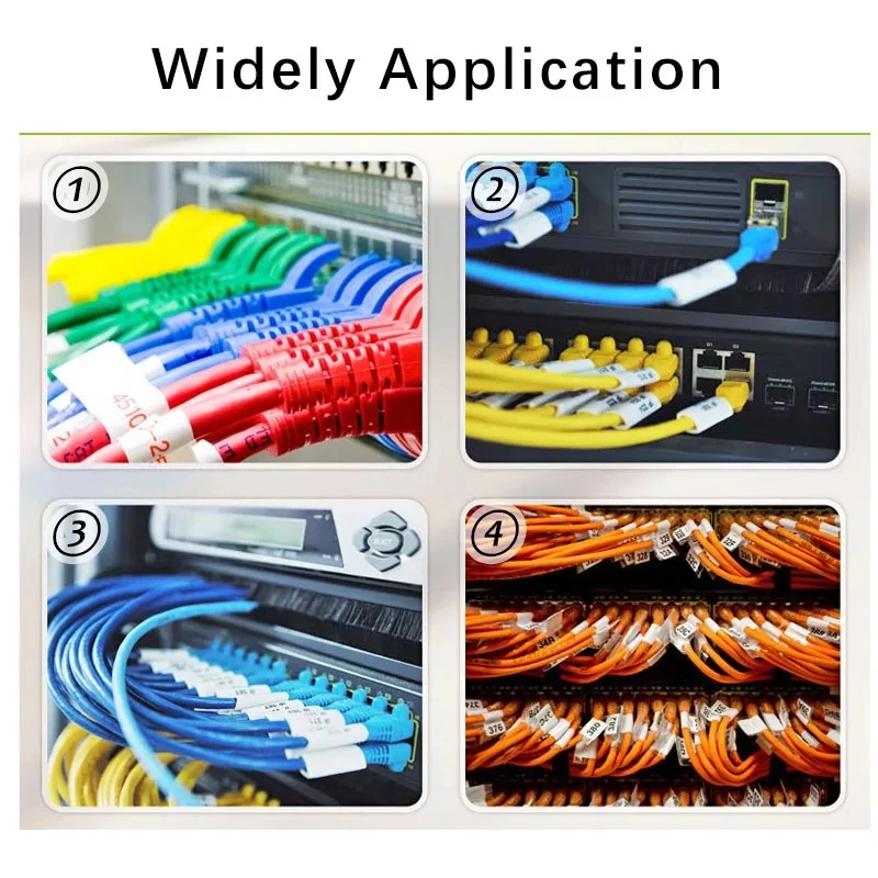750Pcs Cable Label Organizer Stickers A4 Paper Wire Ethernet Network Electrical Cord Tag Marker with Print Template for Free |