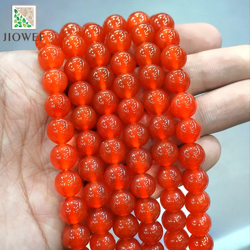 Бусины из натурального агата гладкие красные сердолические Агаты круглые
