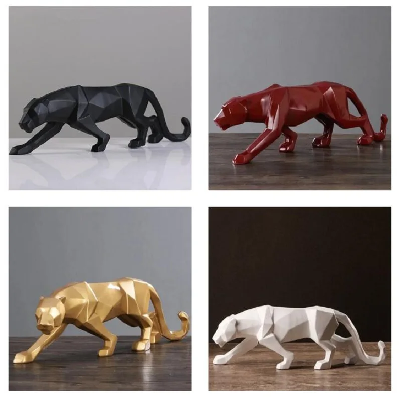10 дюймов пантера статуэтка животного Статуэтка АБСТРАКЦИЯ геометрический Стиль