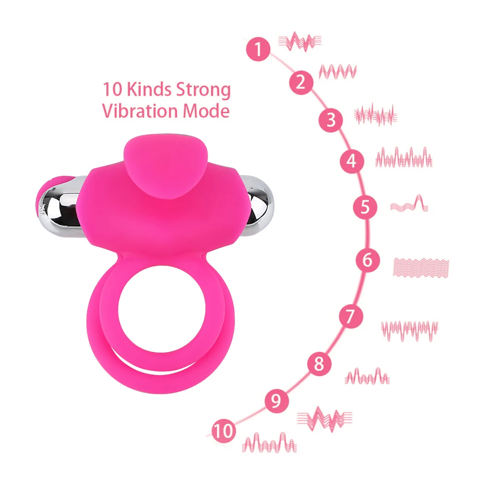  Vibrating Penis Rings Vibrators Clitoris Stimulate Cock Ring Delay Ejaculation Sex Toys for Men Adult Product Masturbator |