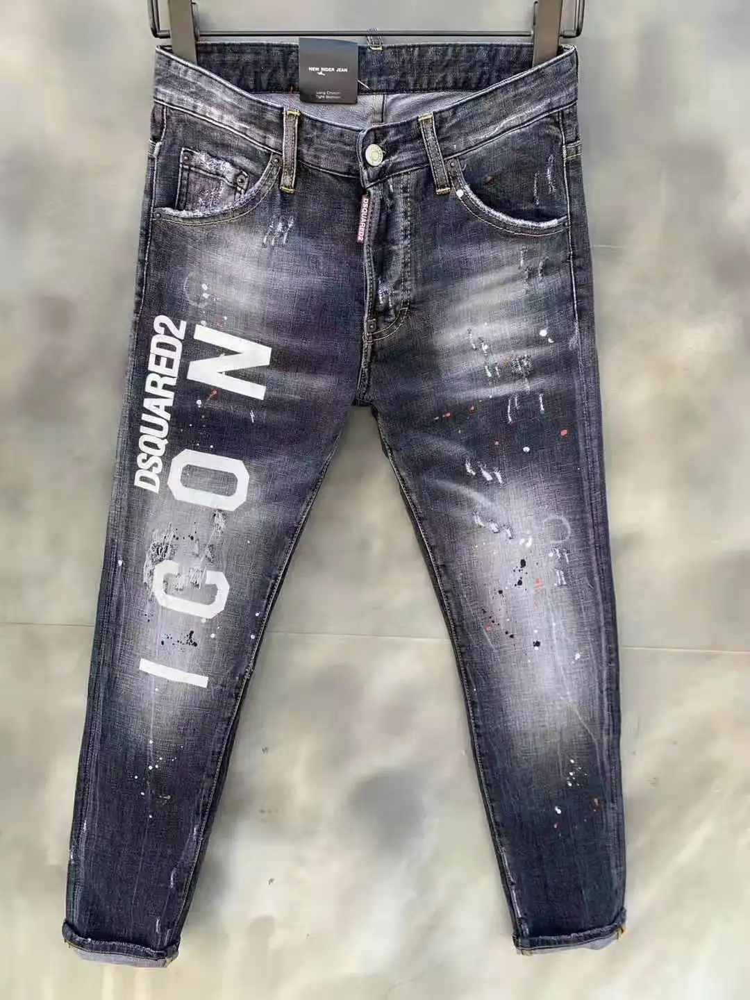 

2021 новые модные брендовые Dsquared2 мужские потертые и изношенные рваные джинсы в горошек для езды на мотоцикле 973-1