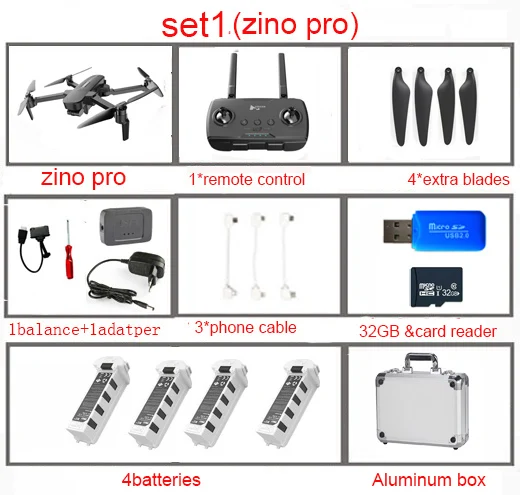 HUBSAN Zino Pro gps 5G Wi-Fi 4 км FPV Дрон р/у вертолет со стальным корпусом в формате 4K UHD, Камера 3-осевому гидростабилизатору 2,4 ГГц Беспроводной RC Дрон Квадрокоптер RTF - Цвет: set1
