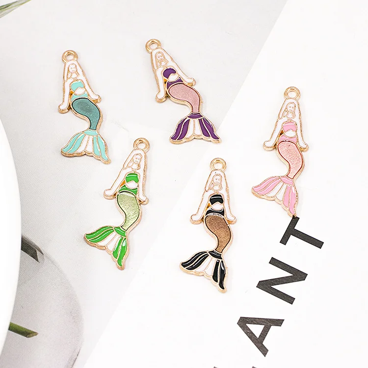 

10pieces / Set Mermaid Tail Dripping Alloy Small Pendant DIY Necklace Bracelet Earring Pendant Women's Accessories