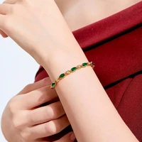 inlaid zircon artificial emerald jade temperament retro bracelet for women handmade good lucky amulet jewellery