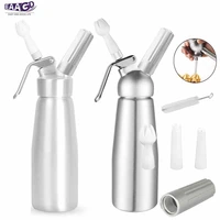 500ml professional whipped cream dispenser whipper aluminum leak free reinforced threads includes 3 culinary decorating nozzles