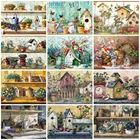 Картина из квадратныхкруглых страз 5D, бриллиантовая мозаика дома наборов, Стразы ручной работы для хобби, искусства, пейзажа, украшения стен