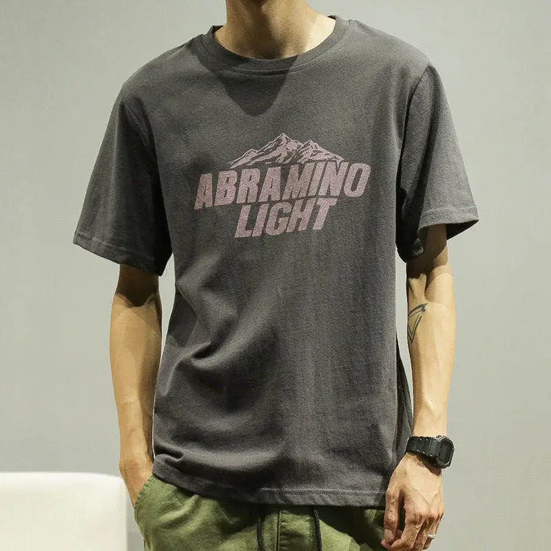 

100% cotton men's short sleeve T-shirt summer Korean fashion round neck half sleeve new loose fashion t-shirt men's wear