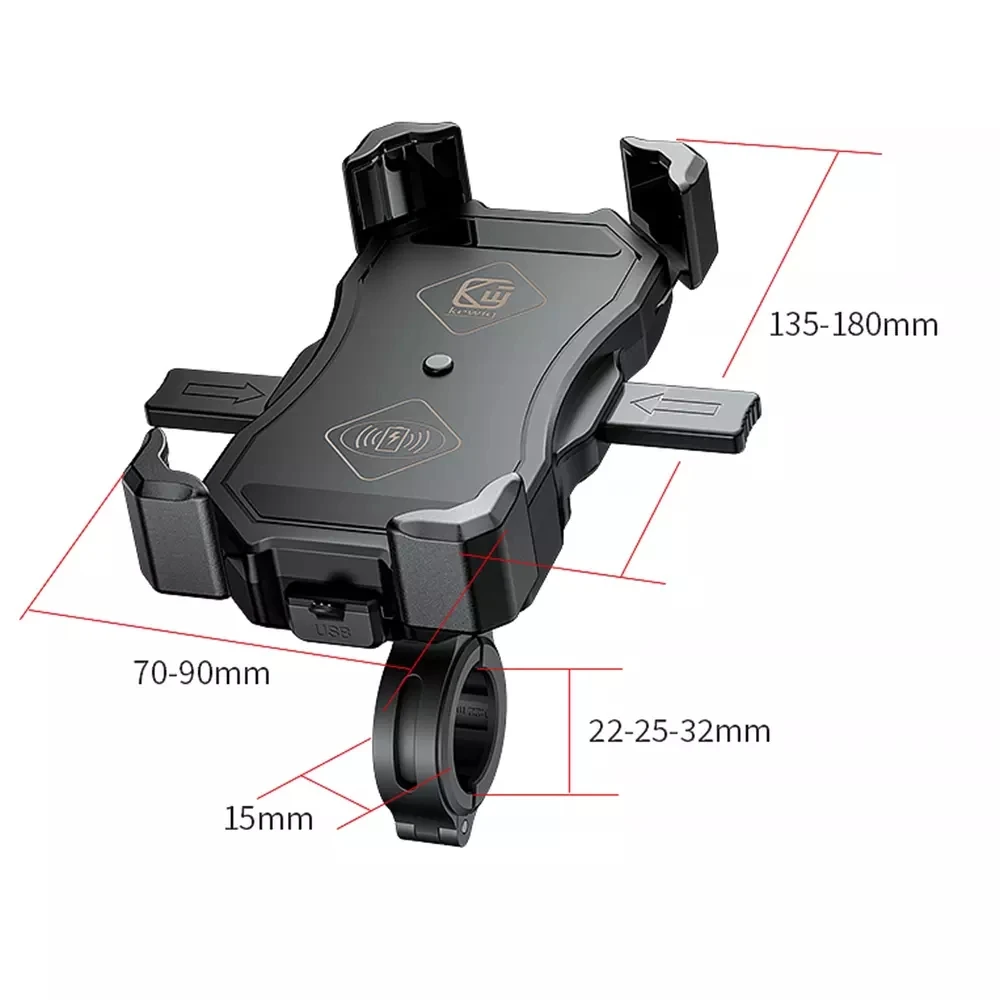 

4.7-7 inch QC3.0 Wireless Charger Phone Holder Motorcycle Handlebar Bicycle Bracket Quick Charge USB Charger GPS Mount Bracket
