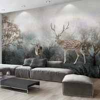 custom mural wallpaper 3d art forest elk living room tv study background wall nordic style home decor fresco papel de parede 3 d