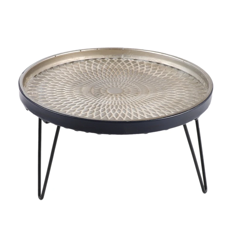 Винтажный промышленный круглый из кованого железа поднос стеллажи фрукты