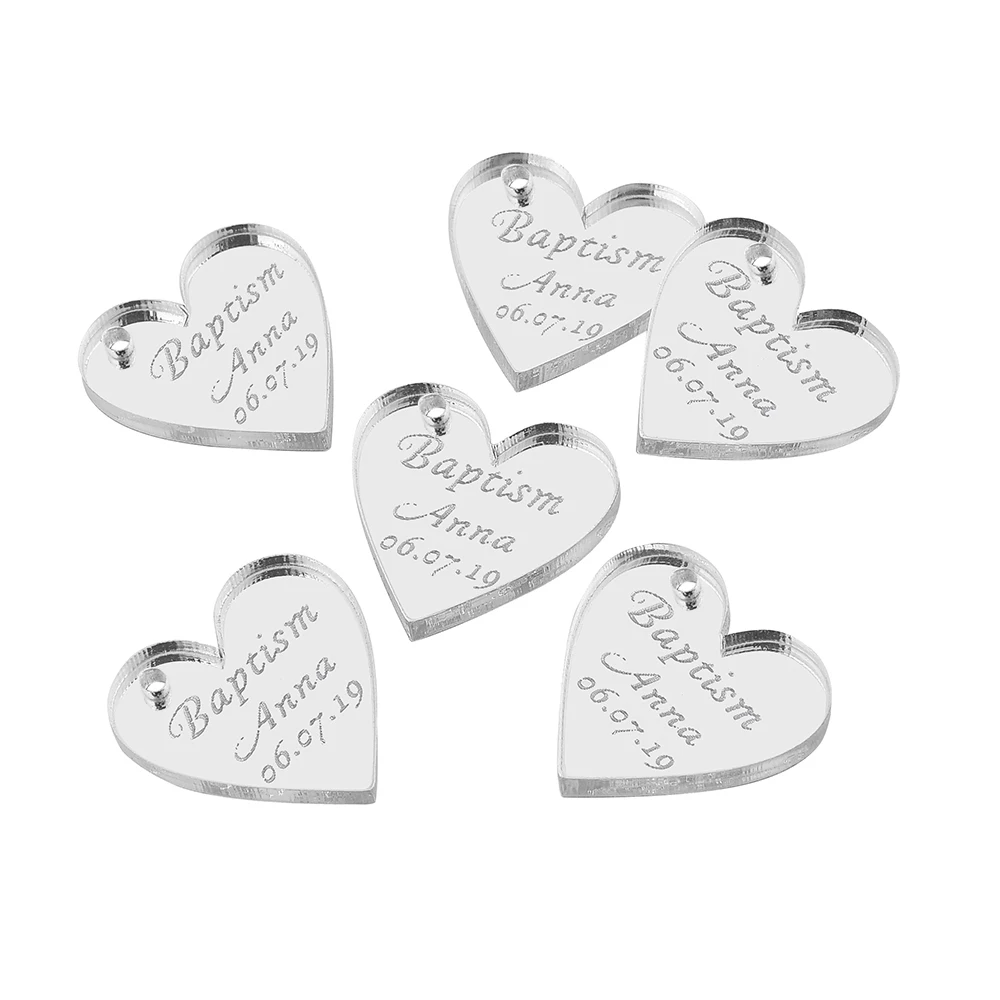 100 шт. персонализированные яркие свадебные бирки с надписью Love Heart для