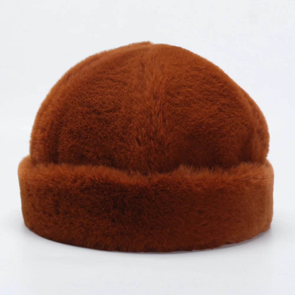 Женский берет Homme однотонный с кроличьей шерстью зимняя теплая шапка 2019|Женские