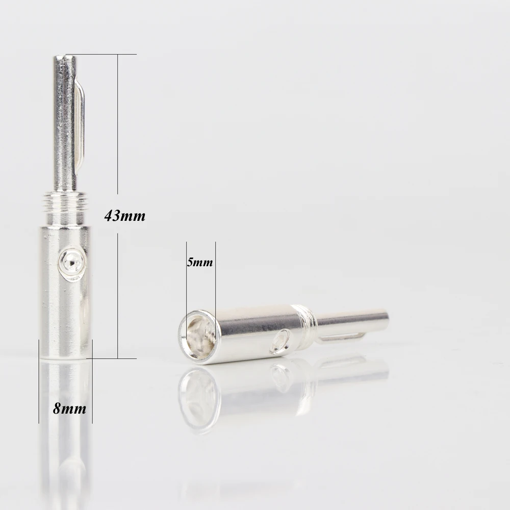 8 шт./лот посеребренный Банановый штекер банановый адаптер серебряные банановые